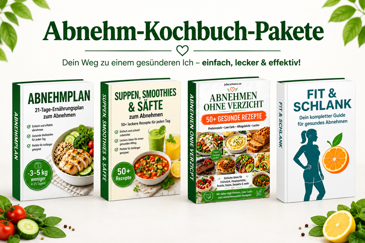 Abnehm-Kochbuch-Bundle 2026 – 4-in-1 Paket für gesunde Ernährung & leckere Rezepte